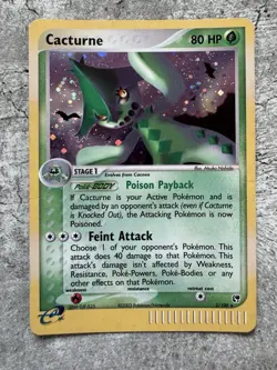 Vintage Pokemon Card TCG EX Sandstorm Cacturne Holo Rare 2/100 - LP - Image 1