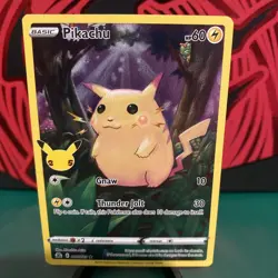 Pikachu 5/25 Pokemon Celebrations 25th Anniversary Base Set Full Art Card NM+ - Image 1