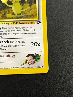 Giovanni's Meowth 43/132 - Gym Challange Vintage WOTC Pokemon TCG Card LP - Image 3