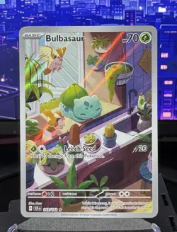 Pokemon TCG Bulbasaur Stellar Crown Illustration Rare Card 143/142 - Image 2