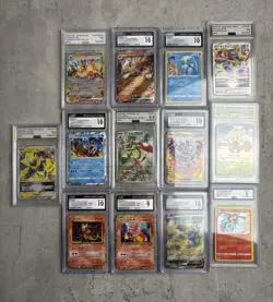 Pokemon Graded Slabs Bulk Bundle 13 Slabs Pokemon Cards - Image 1