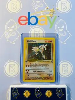 Hitmonlee 7/62 1st Edition Crease Played Fossil Set 1999 Pokemon Card Holo Rare - Image 1
