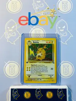 Raichu 14/62 1st Edition MP Played Fossil Set 1999 Pokemon Card Holo Rare - Image 1