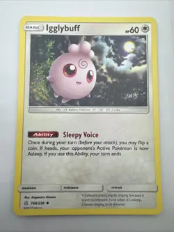 Igglybuff 168/236 Uncommon Cosmic Eclipse Pokemon Near Mint - Image 1