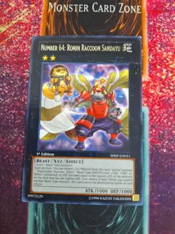 Yu-Gi-Oh! Number 64: Ronin Raccoon Sandayu SHSP-EN051 Rare 1st Edition MP - Image 1