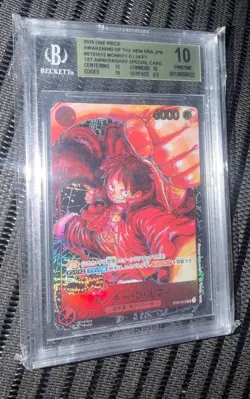 2023 One Piece Japanese Monkey.D.Luffy/(1st Anniversary Card) #ST01012 BGS 10 - Image 1