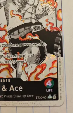 Bandai Luffy & Ace Leader ST30-001 Foil English One Piece - Image 3