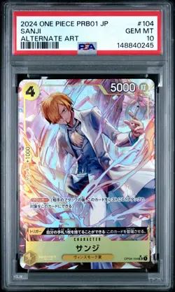 One Piece Japanese PRB01 SANJI Alternate Art PSA 10 #104 - Image 1