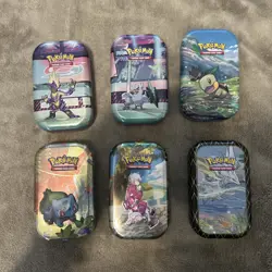 Pokemon Trading Card Game Empty Mini Tin Set of 6 with Artwork 820650809378 - Image 1