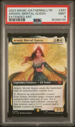 2023 Magic The Gathering: LOTR #367 Arwen, Mortal Queen Extended Art PSA 9 MINT - Image 1