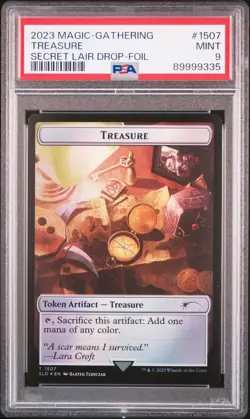 2023 MTG SECRET LAIR DROP FOIL #1507 TREASURE PSA 9 - Image 1