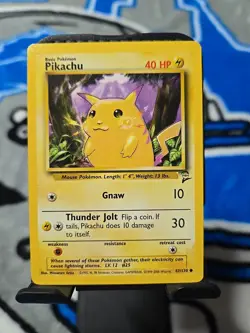 Pikachu Pokemon Card Base Set 2 87/130 WOTC Authentic Rare 2nd Edition 2000 LP - Image 1