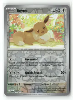 Eevee 135/167 Common Twilight Masquerade Pokemon Reverse Holo Near Mint - Image 1