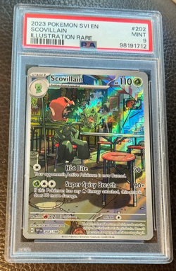 202 SCOVILLAIN ILLUSTRATION RARE HOLO 2023 POKEMON SVI EN-SCARLET & VIOLET PSA 9 - Image 2