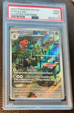 202 SCOVILLAIN ILLUSTRATION RARE HOLO 2023 POKEMON SVI EN-SCARLET & VIOLET PSA 9 - Image 3