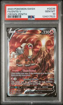 Pokemon Card Entei V GG36/GG70 Crown Zenith Galarian Gallery - PSA 10 GEM MINT - Image 1