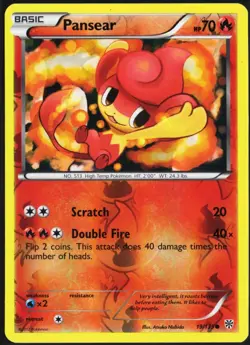 Pansear 19/135 Reverse Holo Common Plasma Storm Pokemon Lightly Played - Image 1