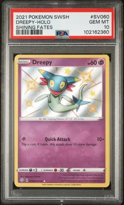 2021 Pokemon Sword & Shield Shining Fates Dreepy Holo PSA 10 #SV060 - Image 1
