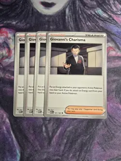 Pokemon TCG Giovanni's Charisma 161/165 Sv: Scarlet & Violet 151 Regular x4 - Image 1