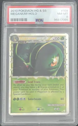 2010 Pokemon Heartgold & Soulsilver #109 Meganium Holo PSA 8 - Image 1
