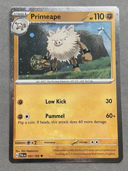 Primeape - 107/193 - Cosmos Holo Exclusive Paldea Evolved Promo Pokemon - NM - Image 1