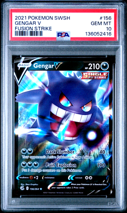 Pokemon Fusion Strike Gengar V 156/264 Ultra Rare Full Art PSA 10 GEM MINT - Image 1