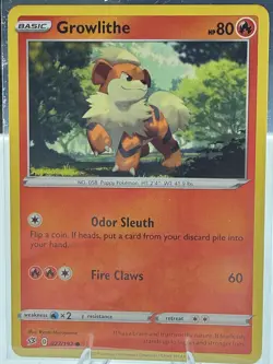 Growlithe 027/192 Common Rebel Clash Pokemon Near Mint - Image 1
