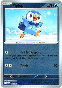Piplup 027/094 (Reverse Holo) ME02 Phantasmal Flames PFL - Pokemon - NM/M - Image 1