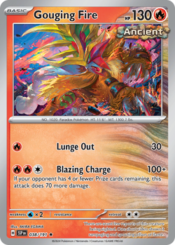 GOUGING FIRE 038/191 HOLO RARE SURGING SPARKS POKEMON NEAR MINT - Image 1