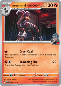 TEAM ROCKET'S HOUNDOOM 038/182 UNCOMMON DESTINED RIVALS POKEMON NEAR MINT - Image 1