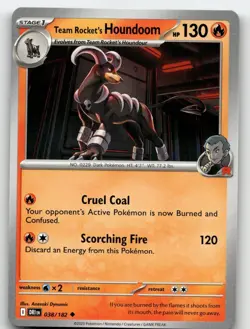 TEAM ROCKET'S HOUNDOOM 038/182 UNCOMMON DESTINED RIVALS POKEMON NEAR MINT - Image 2