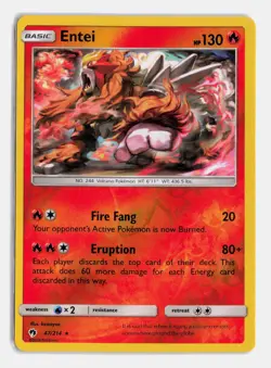 Entei SM - Lost Thunder #47/214 NM Pokemon TCG Rare - Image 1