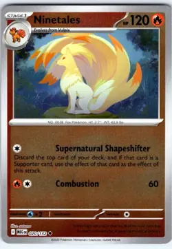 Pokemon TCG Ninetales 20/132 Mega Evolution ME1 Reverse Holo NM - Image 1
