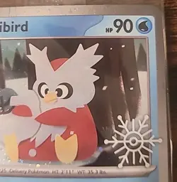 Delibird 046/193 Holiday Calendar Snowflake Stamp Cosmos Holo Pokemon Sealed New - Image 5