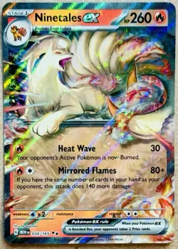 POKEMON SCARLET & VIOLET 151 NINETALES EX DOUBLE RARE HOLO 038/165 NM+ QTY - Image 1