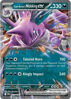 Pokemon Destined Rivals Team Rockets Nidoking EX 119/182 Double Rare PACK FRESH - Image 1