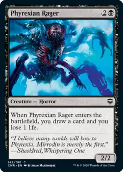 Damaged, English MTG Regular Phyrexian Rager Commander Legends Magic the Gatheri - Image 1