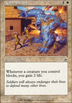 Heavy Play, English MTG Foil Noble Stand - Foil Nemesis Magic the Gathering - Image 1