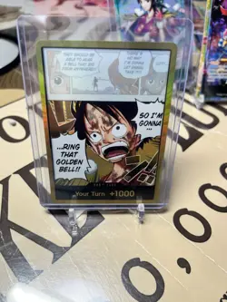 One Piece CCG Don!! Foil Card Luffy Ring That Golden Bell Gold - Image 1