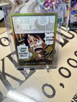 One Piece CCG Don!! Foil Card Luffy Ring That Golden Bell Gold - Image 2