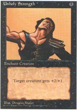 Damaged, English MTG Regular Unholy Strength Alternate Fourth Edition Magic the - Image 1