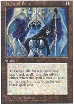 Damaged, English MTG Regular Throne of Bone 4th Edition Magic the Gathering - Image 1