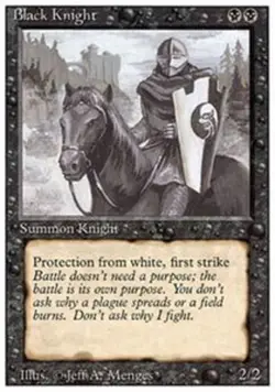 Heavy Play, English MTG Regular Black Knight 3rd Edition Magic the Gathering - Image 1
