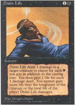 Damaged, English MTG Regular Drain Life 4th Edition Magic the Gathering - Image 1