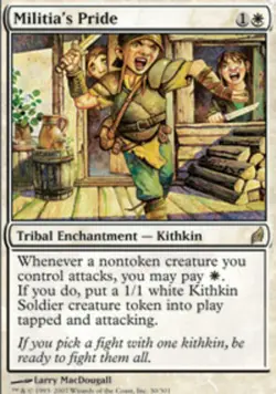 Heavy Play, English MTG Regular Militia's Pride Lorwyn Magic the Gathering - Image 1