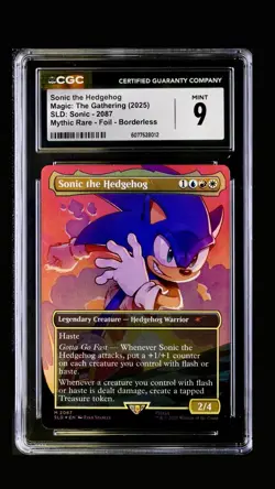 Magic The Gathering Sonic The Hedgehog Rainbow Foil Mythic Rare CGC 9 POP 1 - Image 1