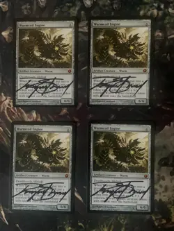Wurmcoil Engine Scars of Mirrodin Regular Playset Signed with Signed Tokens - Image 1