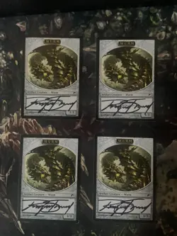 Wurmcoil Engine Scars of Mirrodin Regular Playset Signed with Signed Tokens - Image 3