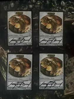 Wurmcoil Engine Scars of Mirrodin Regular Playset Signed with Signed Tokens - Image 5