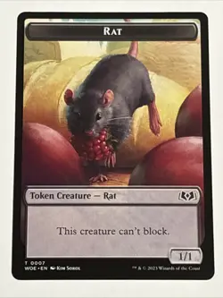 MTG Wilds of Eldraine Rat Token 0007 NM - Image 1